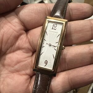 Vintage BCBG MAXAZRIA Dainty Rectangle Gold Tone Womens Watch BG6060 Untested